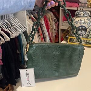 Jen & Co. Green Textured Shoulder Bag